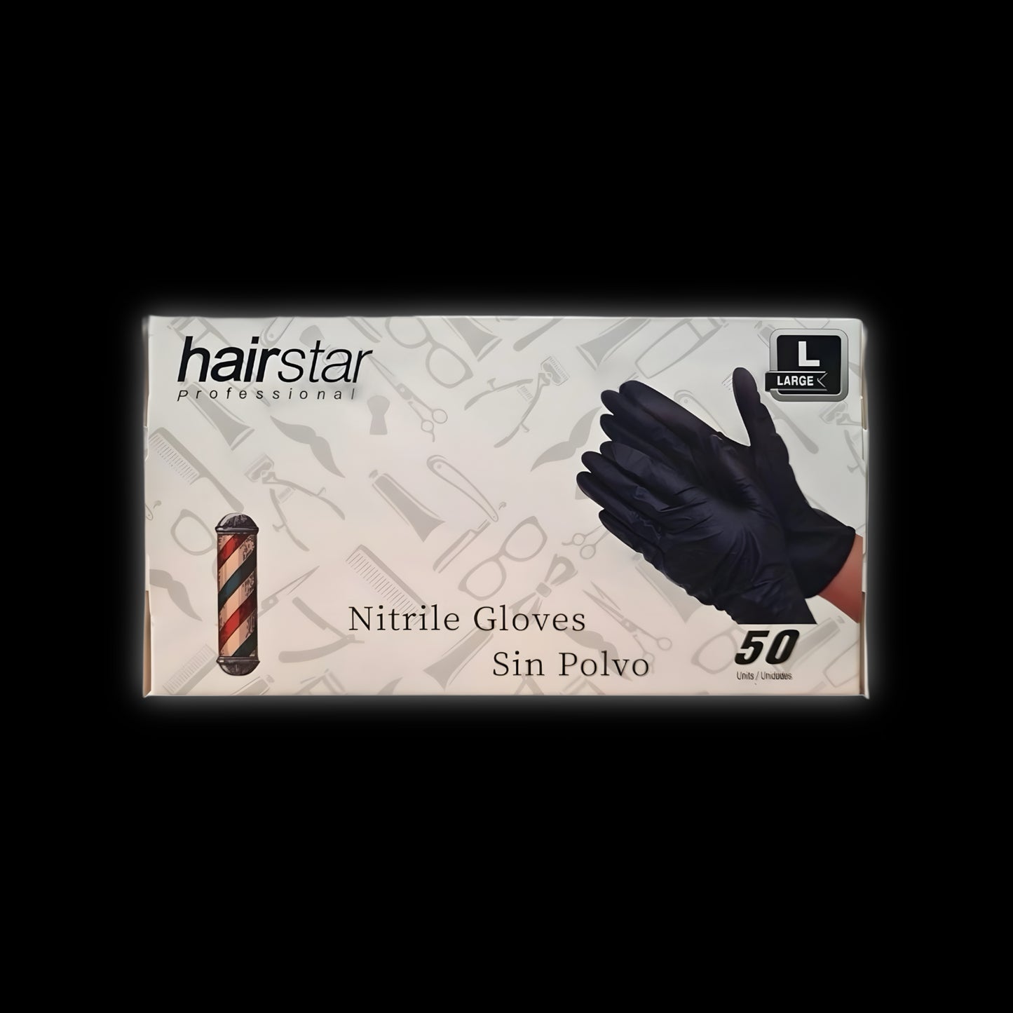 Guantes de Nitrilo Negro Hairstar Talla L